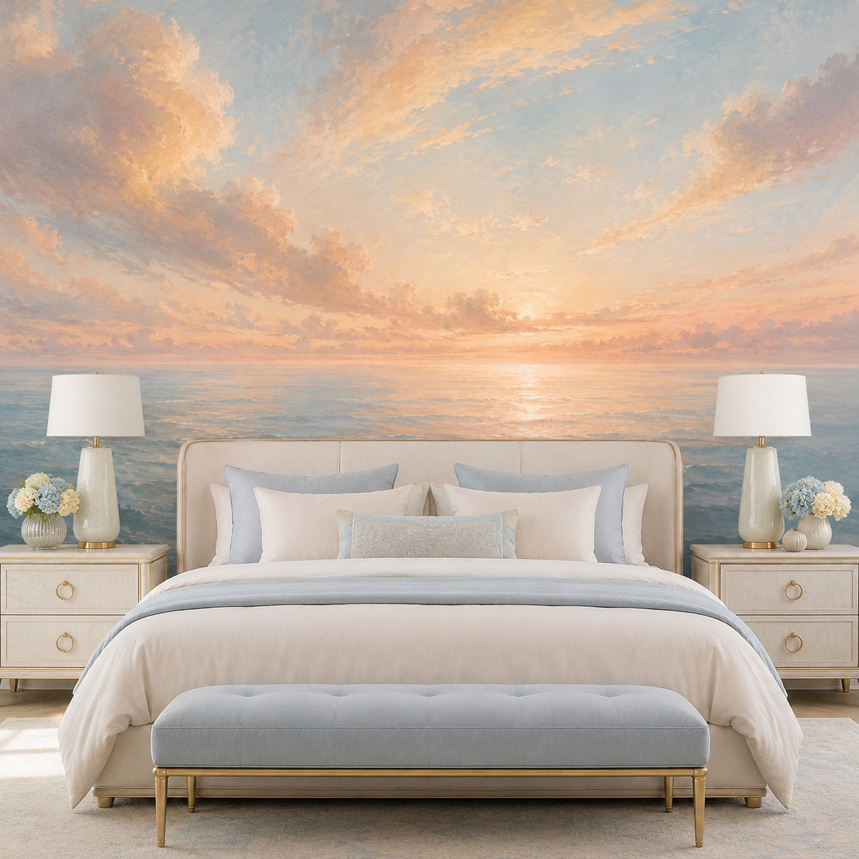 Pastel Ocean Sunrise Self Adhe - Sunrise Home Textiles & Apparel ulasan dan harga