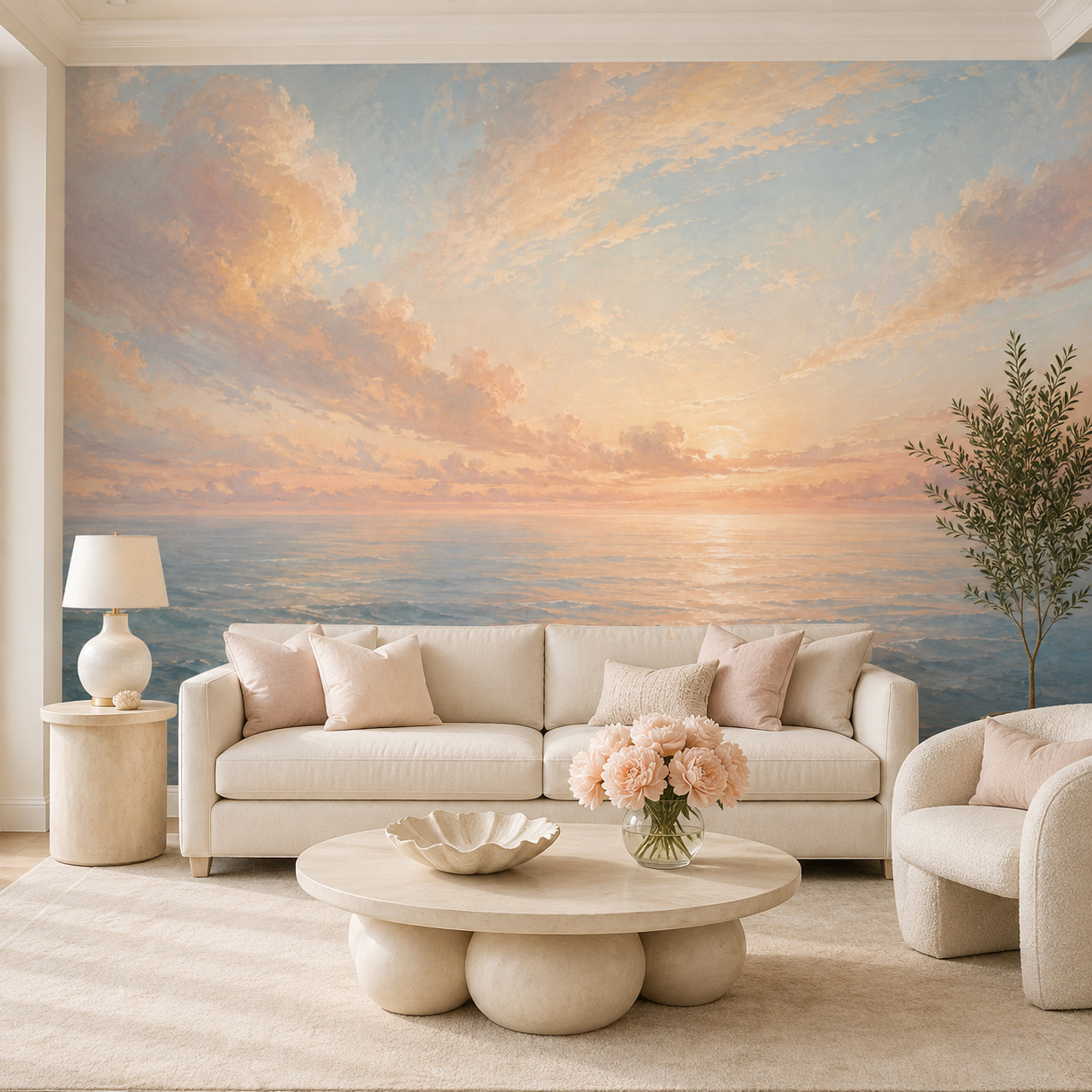 Pastel Ocean Sunrise Self Adhe - Sunrise Home Textiles & Apparel ulasan dan harga