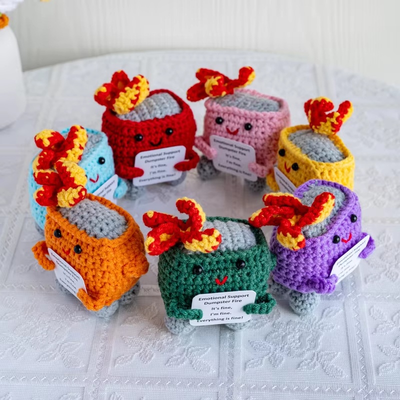 Handmade Crochet Dumpster Fire - Home And Textiles Today ulasan dan harga