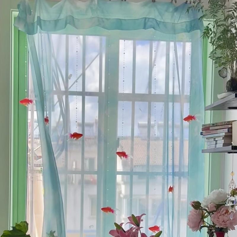 Light Blue Solid Sheer Voile W - Curtain Sheer Voile ulasan dan harga