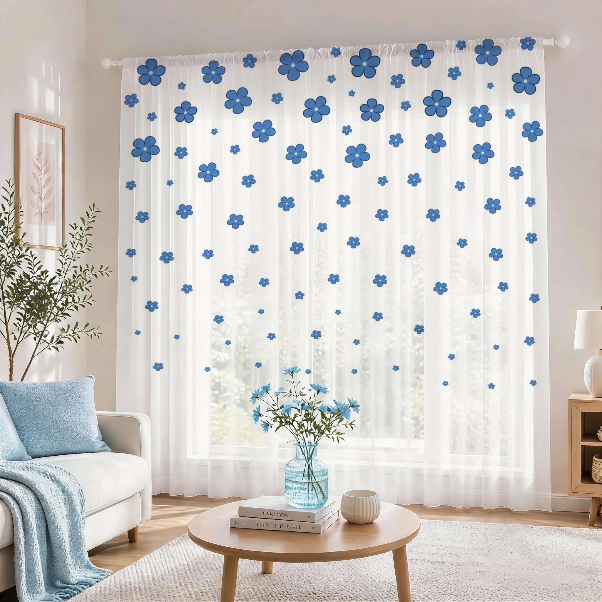 Light blue Modern Gradient She - Curtain Sheer Voile ulasan dan harga