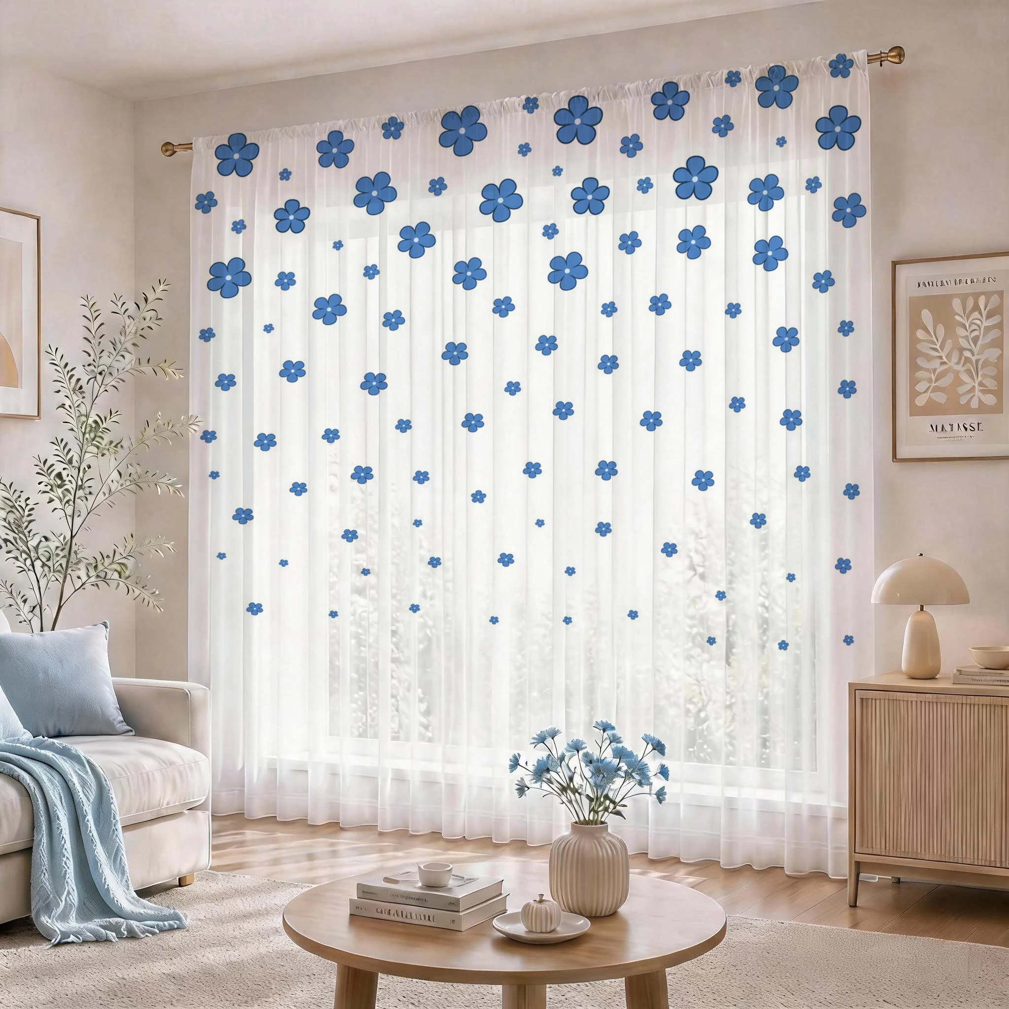 Light blue Modern Gradient She - Curtain Sheer Voile ulasan dan harga