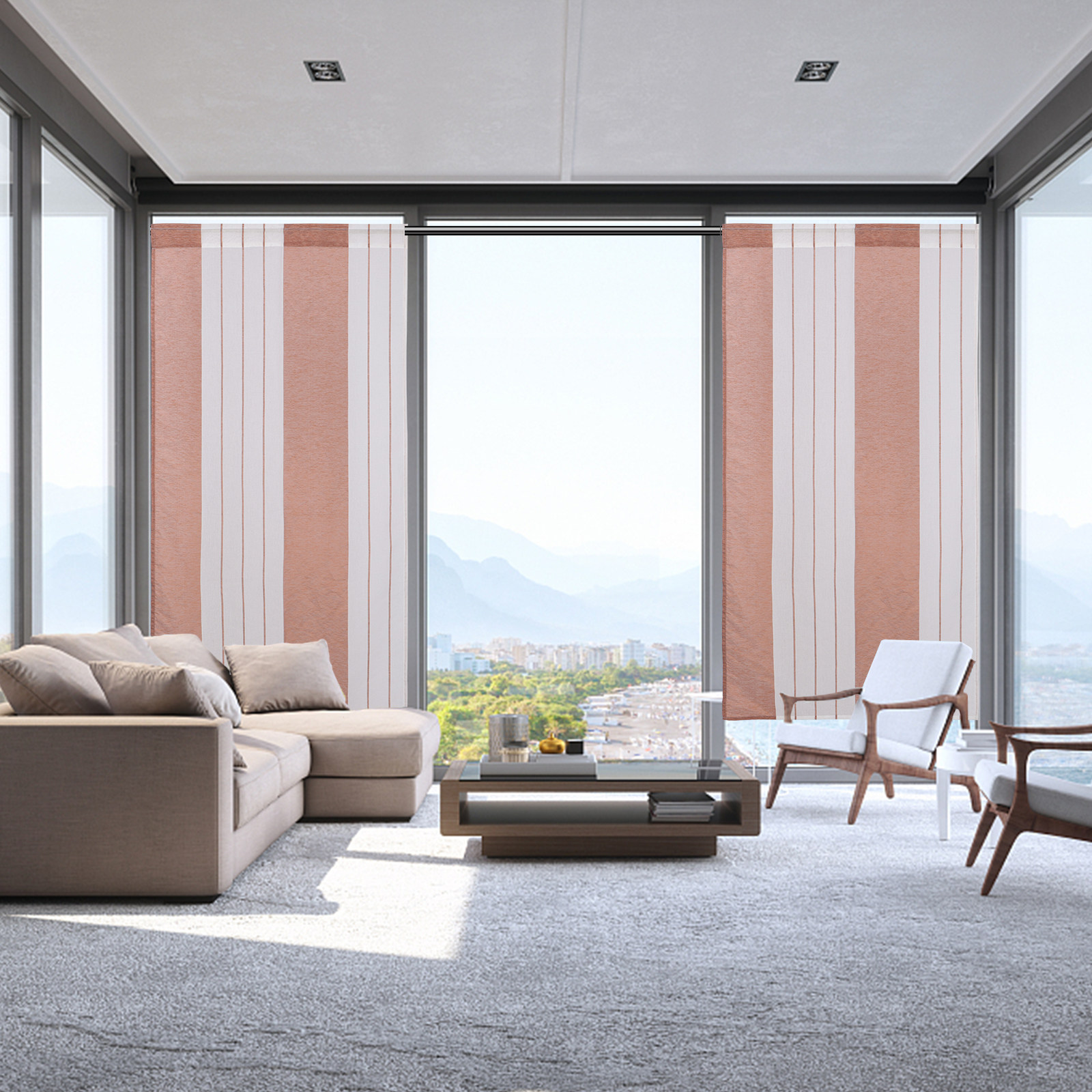Multicolor Striped Window Shee - Curtain Sheer Voile ulasan dan harga