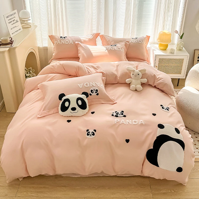 Korean Panda Towel Embroidery  - Home Textiles Towel Set ulasan dan harga