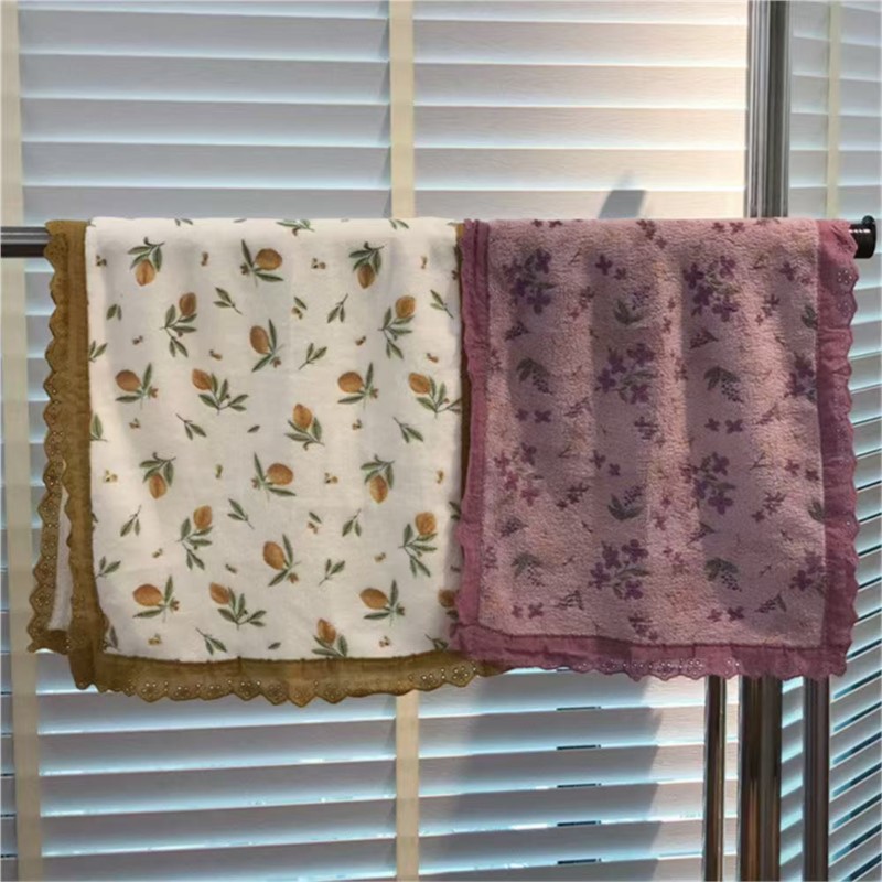 Couple Style Towel With Lace F - Home Textiles Towel Set ulasan dan harga