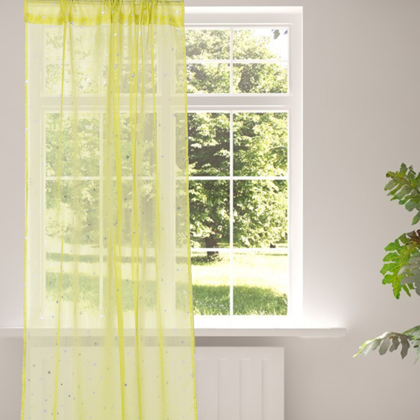 Silver Star Foil Sheer Curtain - Curtain Sheer Voile ulasan dan harga