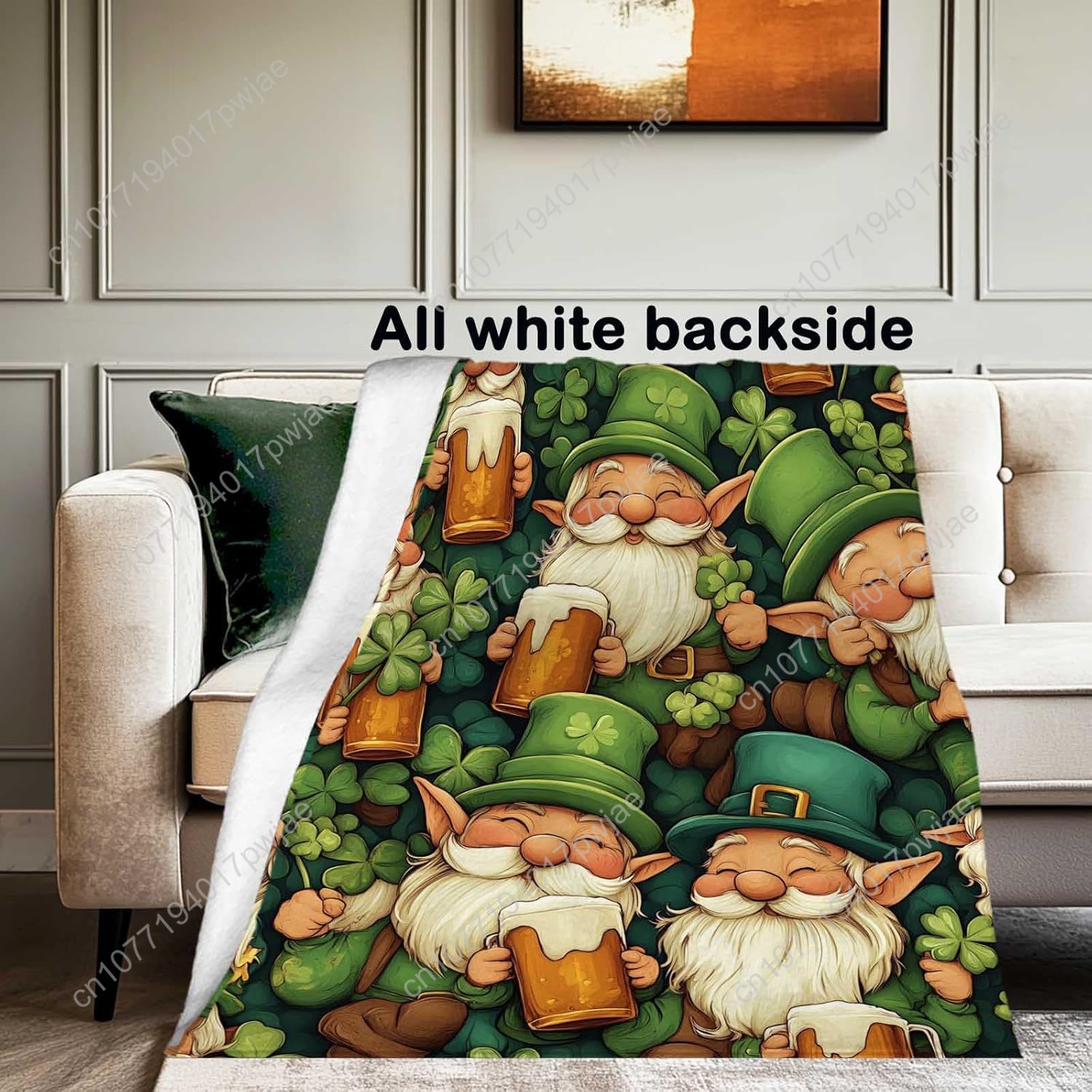 St. Patrick’s Day Gnome Throw  - Home And Textiles Today ulasan dan harga