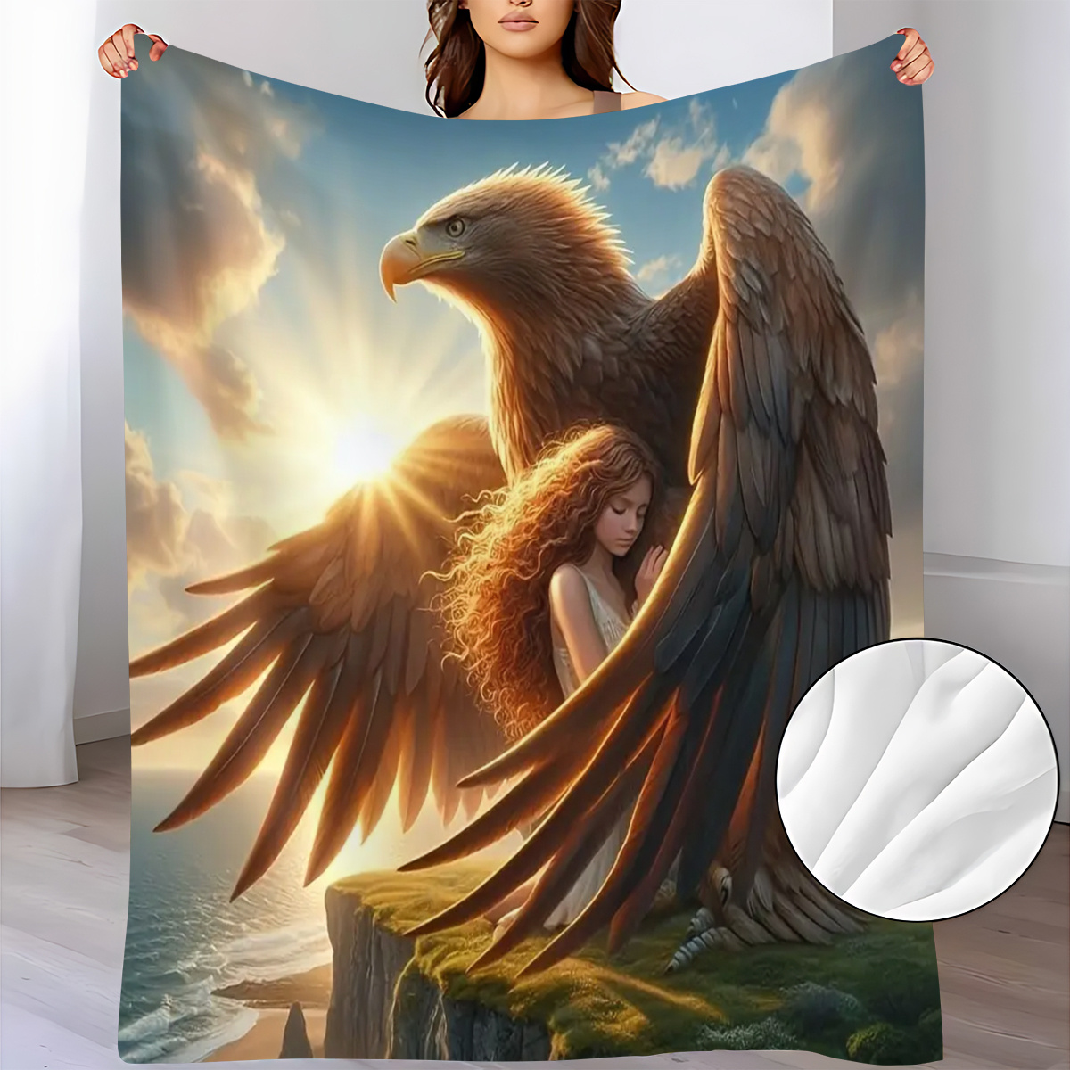 Majestic Eagle Protecting Girl - Sunrise Home Textiles & Apparel ulasan dan harga