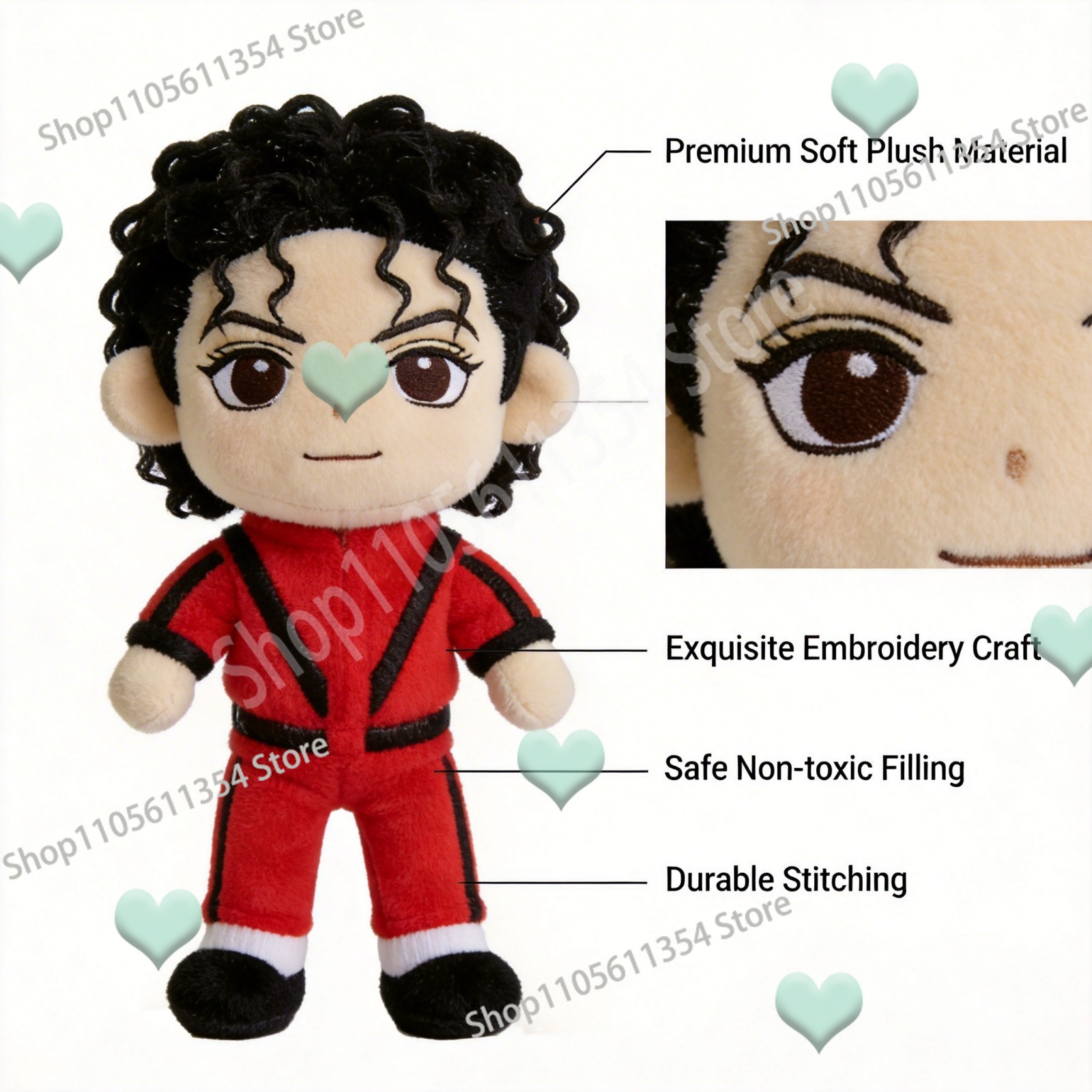 Red Michael Cute Plush Doll 25 - Home And Textiles Today ulasan dan harga