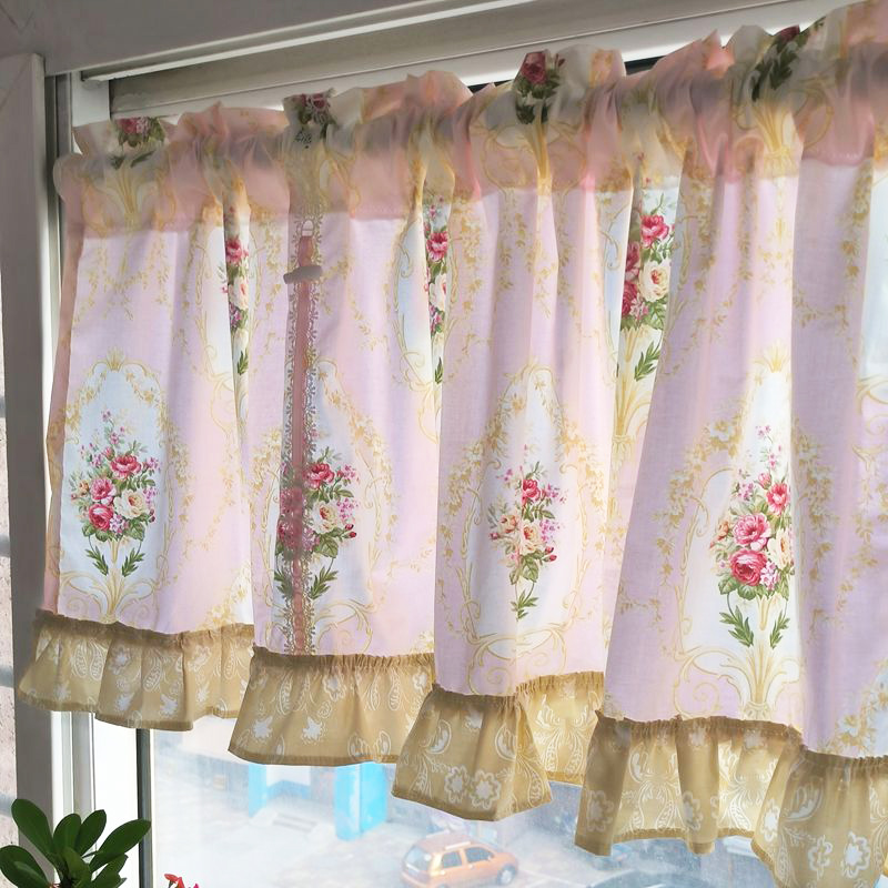 French Retro Pastoral Pink Sma - Curtain Sheer Voile ulasan dan harga