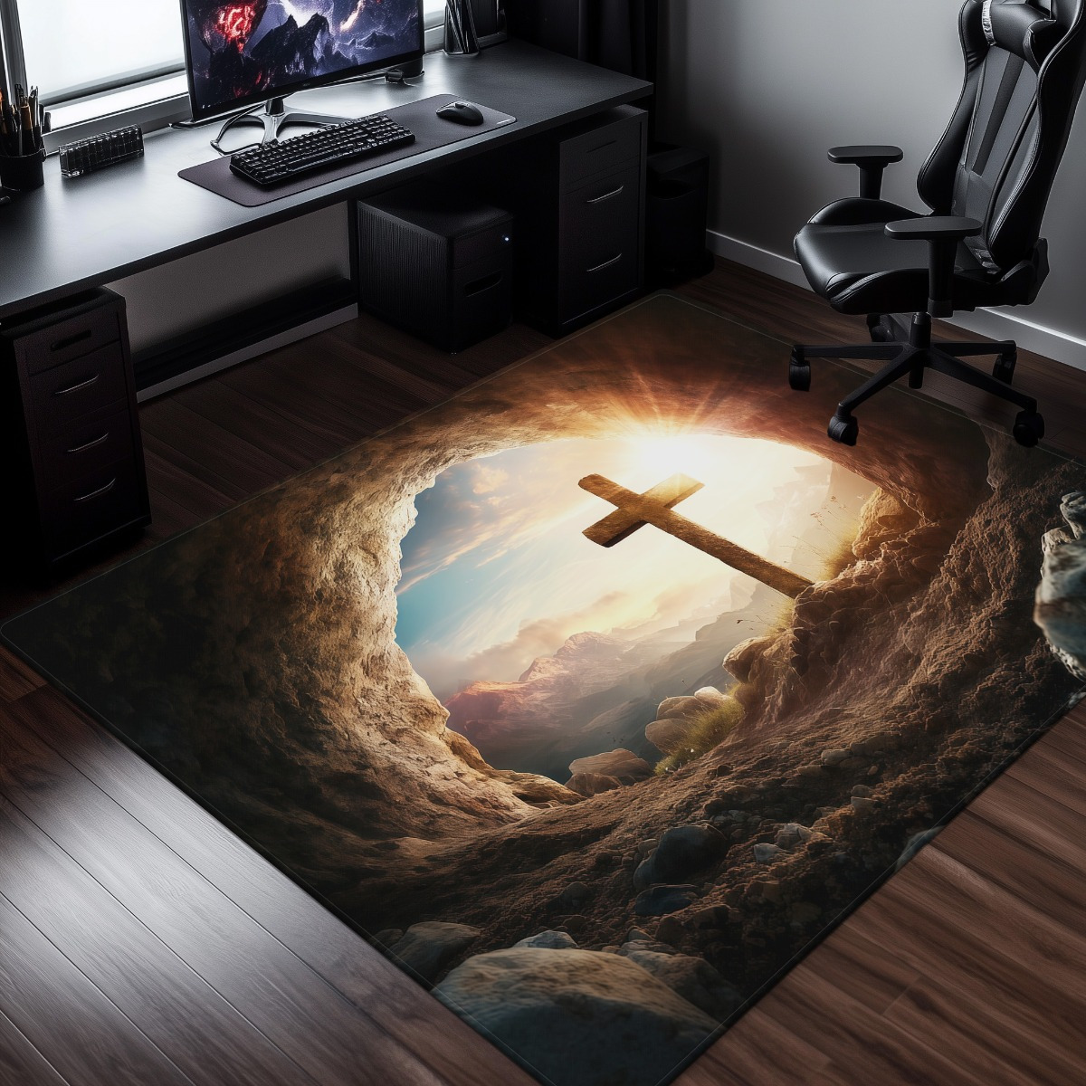 Religious cross cave rug spiri - Sunrise Home Textiles & Apparel ulasan dan harga
