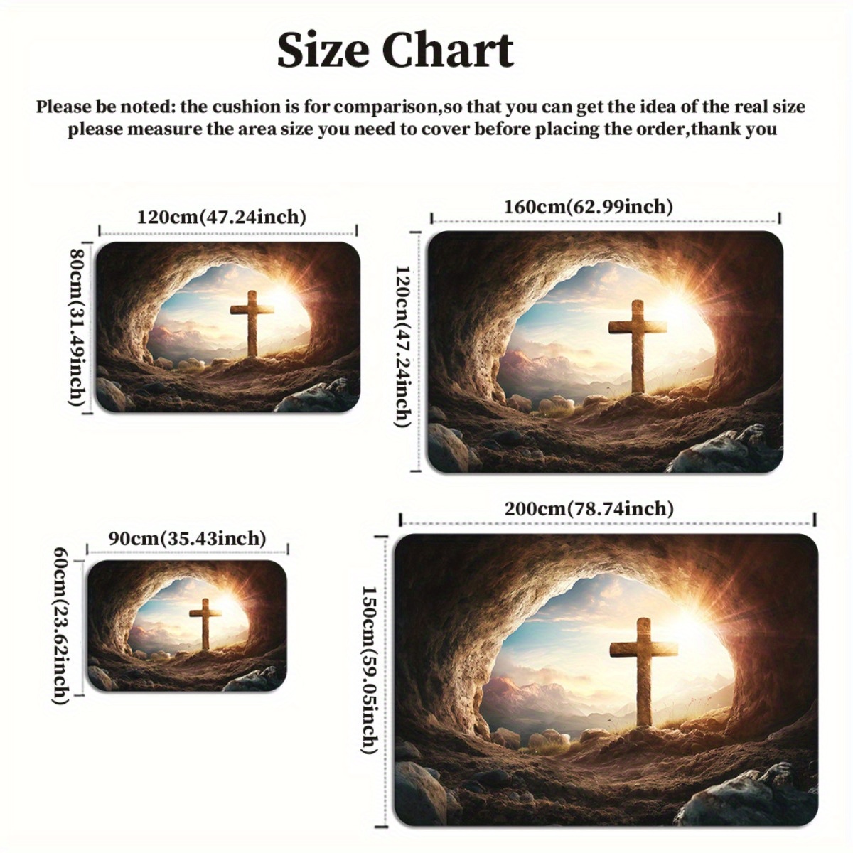 Religious cross cave rug spiri - Sunrise Home Textiles & Apparel ulasan dan harga