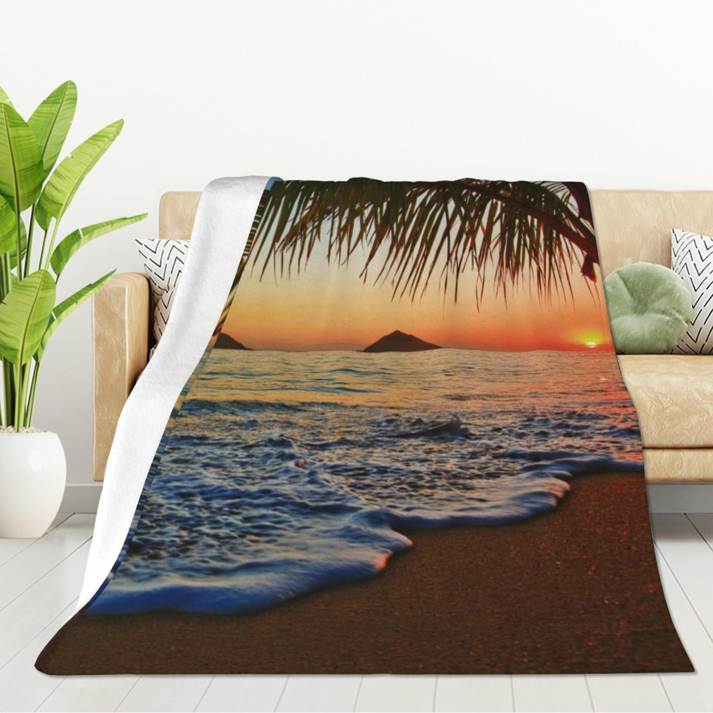 Tropical Ocean Sunrise Printed - Sunrise Home Textiles & Apparel ulasan dan harga