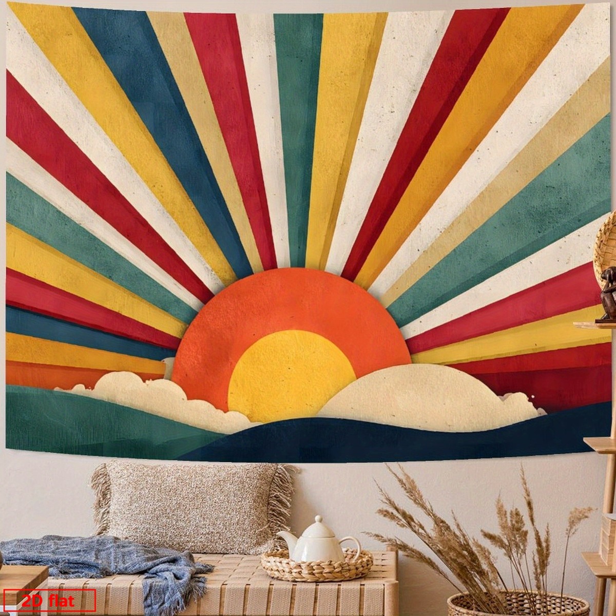Boho Sunburst Retro Tapestry W - Sunrise Home Textiles & Apparel ulasan dan harga