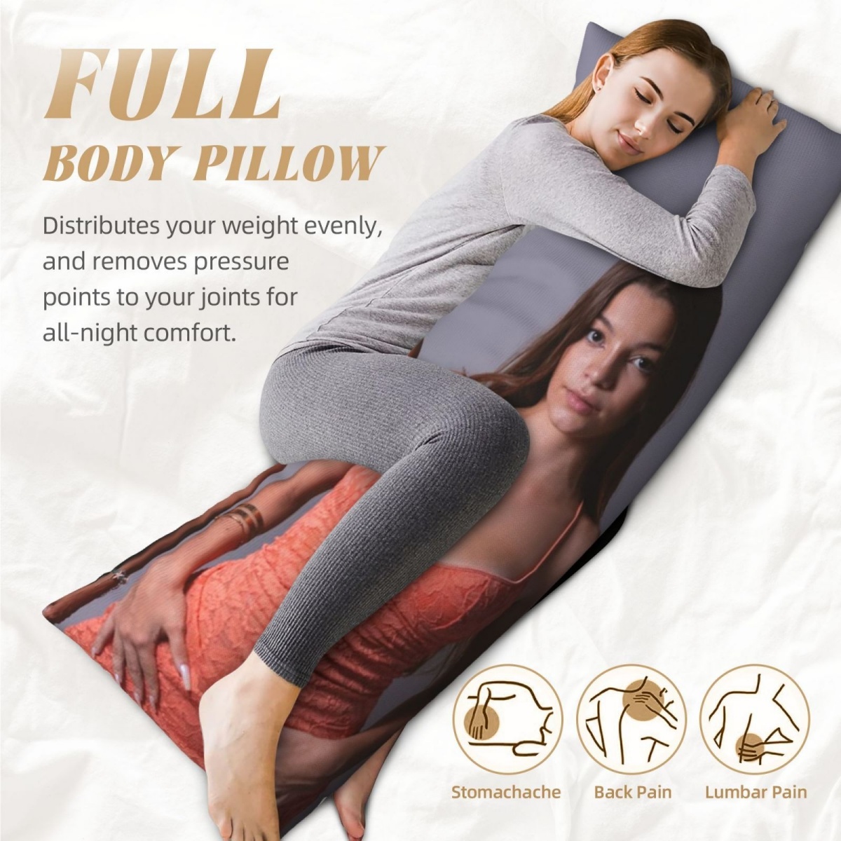 1 Custom Photo Body Pillowcase - Home And Textiles Today ulasan dan harga