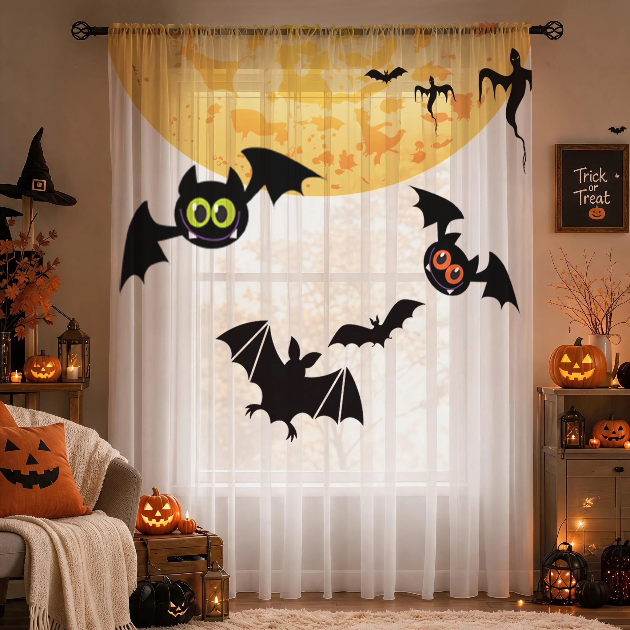 Halloween Day Gradient Sheer C - Curtain Sheer Voile ulasan dan harga