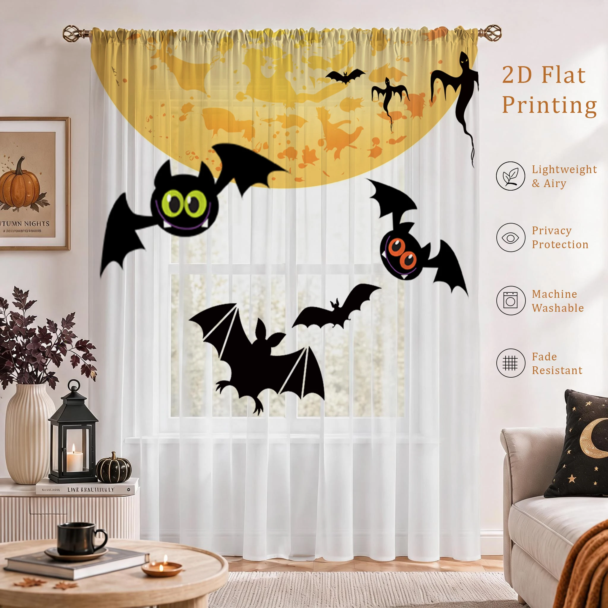 Halloween Day Gradient Sheer C - Curtain Sheer Voile ulasan dan harga